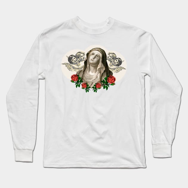 Holy Mary Our Lady and Suffering Mother Long Sleeve T-Shirt by Marccelus
